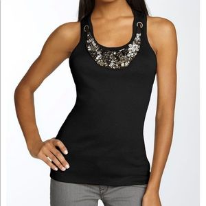 Robbi & Nikki black jeweled tank top